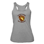 Women’s Racerback Tank - Catch Tacos Not Feelings - heather gray