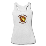 Women’s Racerback Tank - Catch Tacos Not Feelings - heather white