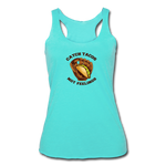 Women’s Racerback Tank - Catch Tacos Not Feelings - turquoise