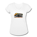 Women's V-Neck T-Shirt - My Mind On Tacos - white