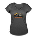 Women's V-Neck T-Shirt - My Mind On Tacos - deep heather