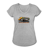 Women's V-Neck T-Shirt - My Mind On Tacos - heather gray