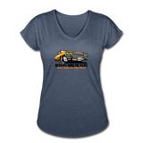 Women's V-Neck T-Shirt - My Mind On Tacos - navy heather