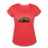 Women's V-Neck T-Shirt - My Mind On Tacos - heather red