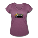 Women's V-Neck T-Shirt - My Mind On Tacos - heather plum