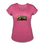 Women's V-Neck T-Shirt - My Mind On Tacos - heather raspberry