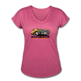 Women's V-Neck T-Shirt - My Mind On Tacos - heather raspberry