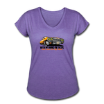 Women's V-Neck T-Shirt - My Mind On Tacos - purple heather