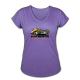 Women's V-Neck T-Shirt - My Mind On Tacos - purple heather