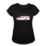 Women's V-Neck T-Shirt - Free Taco Van - black