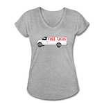 Women's V-Neck T-Shirt - Free Taco Van - heather gray