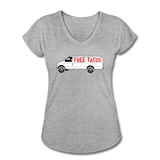 Women's V-Neck T-Shirt - Free Taco Van - heather gray