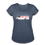 Women's V-Neck T-Shirt - Free Taco Van - navy heather