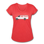 Women's V-Neck T-Shirt - Free Taco Van - heather red