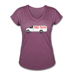 Women's V-Neck T-Shirt - Free Taco Van - heather plum