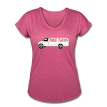 Women's V-Neck T-Shirt - Free Taco Van - heather raspberry