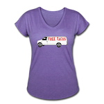 Women's V-Neck T-Shirt - Free Taco Van - purple heather