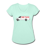 Women's V-Neck T-Shirt - Free Taco Van - mint