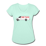 Women's V-Neck T-Shirt - Free Taco Van - mint