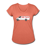 Women's V-Neck T-Shirt - Free Taco Van - heather bronze