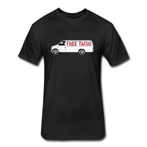 Fitted Men's T-Shirt - Free Taco Van - black