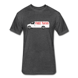 Fitted Men's T-Shirt - Free Taco Van - heather black