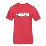 Fitted Men's T-Shirt - Free Taco Van - heather red