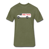 Fitted Men's T-Shirt - Free Taco Van - heather military green