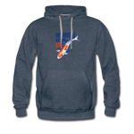 Men’s Premium Hoodie - Introvert Acting Koi - heather denim