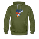 Men’s Premium Hoodie - Introvert Acting Koi - olive green