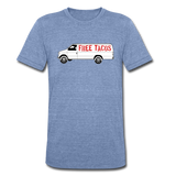 Men's Tri-Blend T-Shirt - Free Taco Van - heather Blue