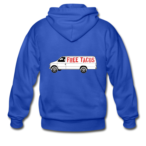 Men's Heavy Blend Zip Hoodie - Free Taco Van - royal blue