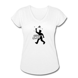 Women's V-Neck T-Shirt - Bust A Gnat - white