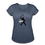 Women's V-Neck T-Shirt - Bust A Gnat - navy heather