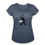 Women's V-Neck T-Shirt - Bust A Gnat - navy heather