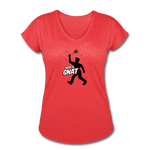 Women's V-Neck T-Shirt - Bust A Gnat - heather red