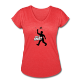 Women's V-Neck T-Shirt - Bust A Gnat - heather red