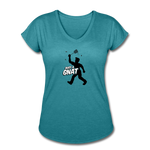 Women's V-Neck T-Shirt - Bust A Gnat - heather turquoise