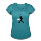 Women's V-Neck T-Shirt - Bust A Gnat - heather turquoise