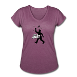 Women's V-Neck T-Shirt - Bust A Gnat - heather plum