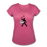 Women's V-Neck T-Shirt - Bust A Gnat - heather raspberry