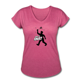 Women's V-Neck T-Shirt - Bust A Gnat - heather raspberry