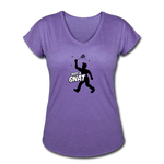 Women's V-Neck T-Shirt - Bust A Gnat - purple heather