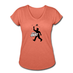 Women's V-Neck T-Shirt - Bust A Gnat - heather bronze