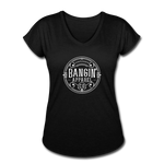 Women's V-Neck T-Shirt - Bangin' Apparel Co. Logo (White) - black