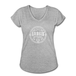 Women's V-Neck T-Shirt - Bangin' Apparel Co. Logo (White) - heather gray