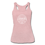 Women’s Racerback Tank - Bangin' Apparel Co. Logo (White) - heather dusty rose