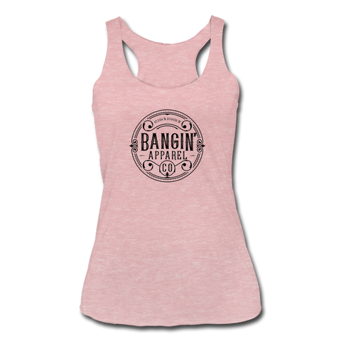 Women’s Racerback Tank - Bangin' Apparel Co. Logo (Black) - heather dusty rose