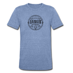 Men's Tri-Blend T-Shirt - Bangin' Apparel Co. Logo (Black) - heather Blue