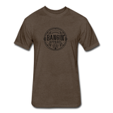 Fitted Men's T-Shirt - Bangin' Apparel Co. Logo (Black) - heather espresso